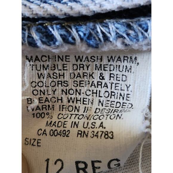 Lee Jeans Girls Sz 12R 23"x22" Bleached Tapered Ankle Zip VTG Made in USA - Picture 8 of 9